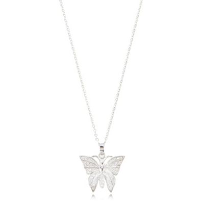 Sterling silver butterfly pendant necklace